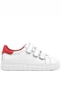 Rakerplus Genuine Leather White Red Banded Kids Casual Sports School Shoes
