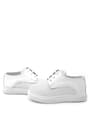 Rakerplus Genuine Leather White Lace-Up Boy's Casual Shoes