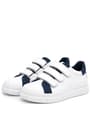 Rakerplus Genuine Leather White Banded Kids Casual Sports School Shoes