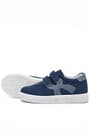 Rakerplus Genuine Leather Navy Blue Banded Babies Sportt Shoes