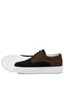 Rakerplus Genuine Leather Black Brown Elastic Boys' Casual Shoes