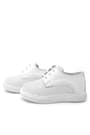 Rakerplus Genuine Leather White Lace-Up Boy's Casual Shoes