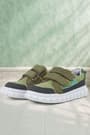 Rakerplus Genuine Leather Green Banded Sportts Shoes For Boys