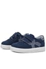 Rakerplus Genuine Leather Navy Blue Banded Babies Sportt Shoes