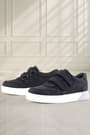 Rakerplus Genuine Leather Velcro Black White Sole Boys Sports Shoes