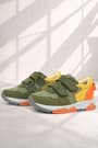 Rakerplus Genuine Leather Khaki Orange Yellow Kids Sneakers Sport Shoes