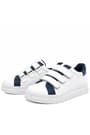 Rakerplus Genuine Leather White Banded Kids Casual Sports School Shoes