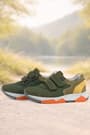 Rakerplus Genuine Leather Green Kids' Banded Sneakers Sports Shoes