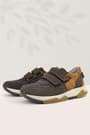 Rakerplus Genuine Leather Dark Brown Kids Sneakers Sports Shoes