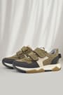 Rakerplus Genuine Leather Mink Color Brown Kids' Banded Sneakers Sports Shoes