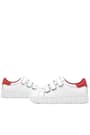 Rakerplus Genuine Leather White Red Banded Kids Casual Sports School Shoes