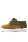 Rakerplus Genuine Leather Mustard Yellow Khaki Lace-Up Boy's Casual Shoes