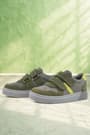 Rakerplus Genuine Leather Khaki Gray Boys Kids Sneakers