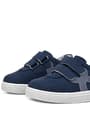 Rakerplus Genuine Leather Navy Blue Banded Babies Sportt Shoes