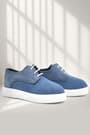 Rakerplus Genuine Leather Blue Lace-Up Boy's Casual Shoes