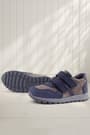 Rakerplus Genuine Leather Navy Blue Gray Velcro Children's Sports Shoes
