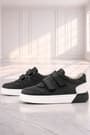 Rakerplus Genuine Leather Velcro Black Boys' Athletic Shoes