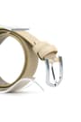 Cream Classic Metal Buckled Rougan Boys Belts