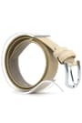 Cream Classic Metal Buckled Rougan Boys Belts