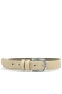 Cream Classic Metal Buckled Rougan Boys Belts