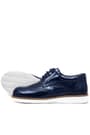 Rakerplus Navy Blue Patient Leather Lacep Up Classic Shoes For Boys
