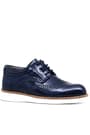 Rakerplus Navy Blue Patient Leather Lacep Up Classic Shoes For Boys