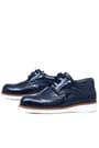 Rakerplus Navy Blue Patient Leather Lacep Up Classic Shoes For Boys