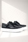 Rakerplus Black Patient Leather White Sole Classic Shoes For Boys