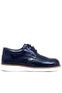 Rakerplus Navy Blue Patient Leather Lacep Up Classic Shoes For Boys