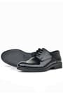 Rakerplus Black Rougan Laced Oxford Shoes For Kids