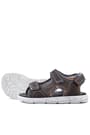 Rakerplus Genuine Leather Grey Banded Kids Sandals