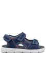 Rakerplus Genuine Leather Navy Blue Velcro Kids Sandals