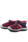 Rakerplus Genuine Leather Navy Blue Red Kids Sandals
