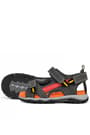 Hakiki Deri Gri Cırtlı Erkek Çocuk Outdoor Sandalet