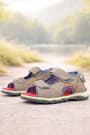 Rakerplus Genuine Leather Sand Color Velcro Boys Sandals