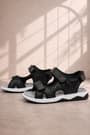 Rakerplus Genuine Leather Black Comfort Sole Kids Velcro Sandals