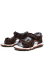 Rakerplus Genuine Leather Brown Velcro Boys' Sandals Slippers and T.26