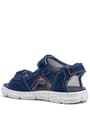 Rakerplus Genuine Leather Navy Blue Velcro Kids Sandals