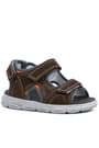 Rakerplus Genuine Leather Brown Banded Kids Sandals