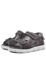 Rakerplus Genuine Leather Grey Banded Kids Sandals