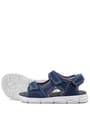 Rakerplus Genuine Leather Navy Blue Velcro Kids Sandals