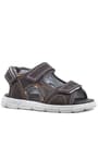 Rakerplus Genuine Leather Grey Banded Kids Sandals