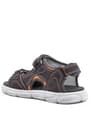 Rakerplus Genuine Leather Grey Banded Kids Sandals