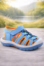 Rakerplus Genuine Leather Blue Orange Kids Sandals
