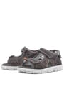 Rakerplus Genuine Leather Grey Banded Kids Sandals