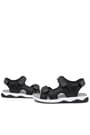 Rakerplus Genuine Leather Black Comfort Sole Kids Velcro Sandals