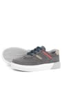 Rakerplus Grey Genuine Leather Laced Up Men Kids' Sneaker Shoes 3801-GR-DERI.26