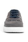 Rakerplus Grey Genuine Leather Laced Up Men Kids' Sneaker Shoes 3801-GR-DERI.26