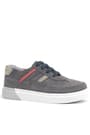 Rakerplus Grey Genuine Leather Laced Up Men Kids' Sneaker Shoes 3801-GR-DERI.26