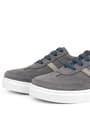 Rakerplus Grey Genuine Leather Laced Up Men Kids' Sneaker Shoes 3801-GR-DERI.26